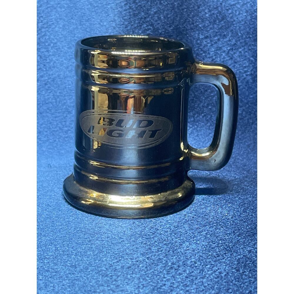 Miniature Glass Mug Bud Light Silver Shot Glass